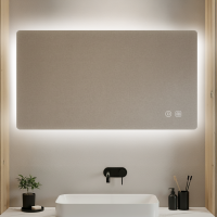 LED Badspiegel rechteckig rahmenlos Antibeschlag Touch 3 Lichtfarben dimmbar 60 x 120 cm