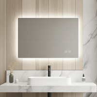 LED Badspiegel rechteckig rahmenlos Antibeschlag Touch 3 Lichtfarben dimmbar 80 x 80 cm