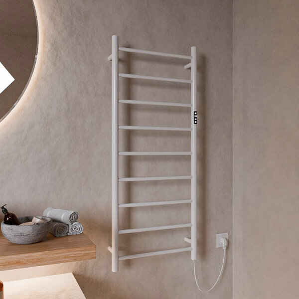 SALE Standard Trockenheizkörper Badheizkörper elektrisch runde Rohre weiss glänzend 50 x 120 cm