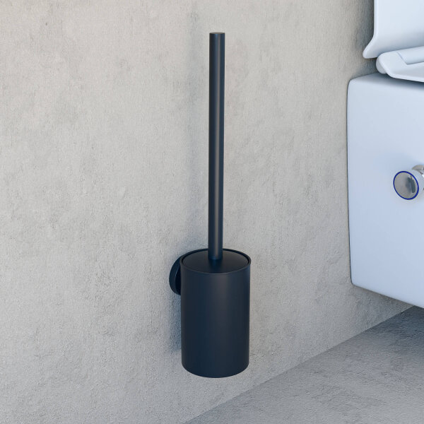 Toilettenbürstengarnitur Wandmonatge oder stehend schwarz edelstahl