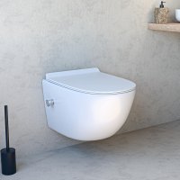 Hänge-WC mit Bidet randlos Tornado Flush Kaltwasser