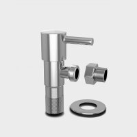 Eckventil 1/2" x 3/8" mit Quetschverschraubung Chrom