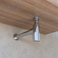 Waschbeckensiphon raumspar verstellbar Chrom