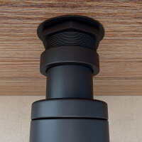 Waschbeckensiphon raumspar verstellbar Schwarz