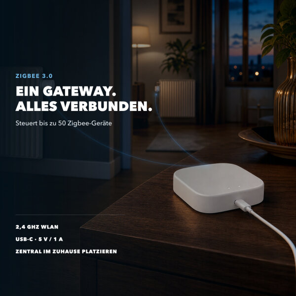 Zigbee Gateway Weiß einzeln für Thermostatköpfe SMART