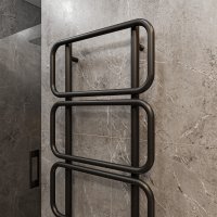 LOOP Design-Handtuchheizkörper 60x160 cm Schwarz für Zentralheizung