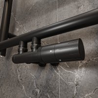 LOOP Design-Handtuchheizkörper 60x160 cm Schwarz für Zentralheizung