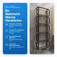LOOP Design-Handtuchheizkörper 60x160 cm Schwarz für Zentralheizung