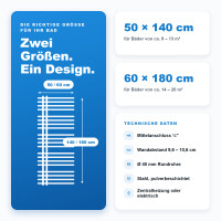 Handtuchheizkörper seitlich offen – Design-Badheizkörper mit Rundrohren in Weiß oder Schwarz – elektrisch oder für Zentralheizung