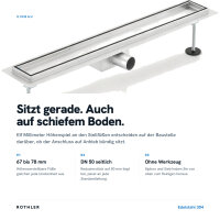 Duschrinne befliesbar 70 cm Edelstahl 304 mit Geruchsverschluss und Haarsieb