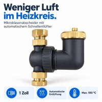 Luftabscheider 1 Zoll mit automatischem Schnellentlüfter für Heizung