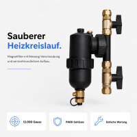 Heizungs-Magnetfilter 3/4 Zoll Schlammabscheider PA66 mit...