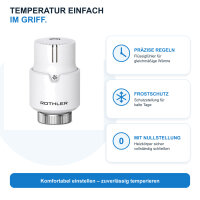 Heizkörper-Thermostatkopf M30 x 1,5 Weiß mit Flüssigfühler und Frostschutzstellung