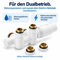 Hahnblock Dual Multiblock 50 mm mit Thermostatkopf Weiß