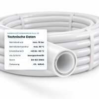 ROTHLER Mehrschichtverbundrohr 16x2 für Fußbodenheizung – Aluverbundrohr PE-AL-PE, 100 m Rolle